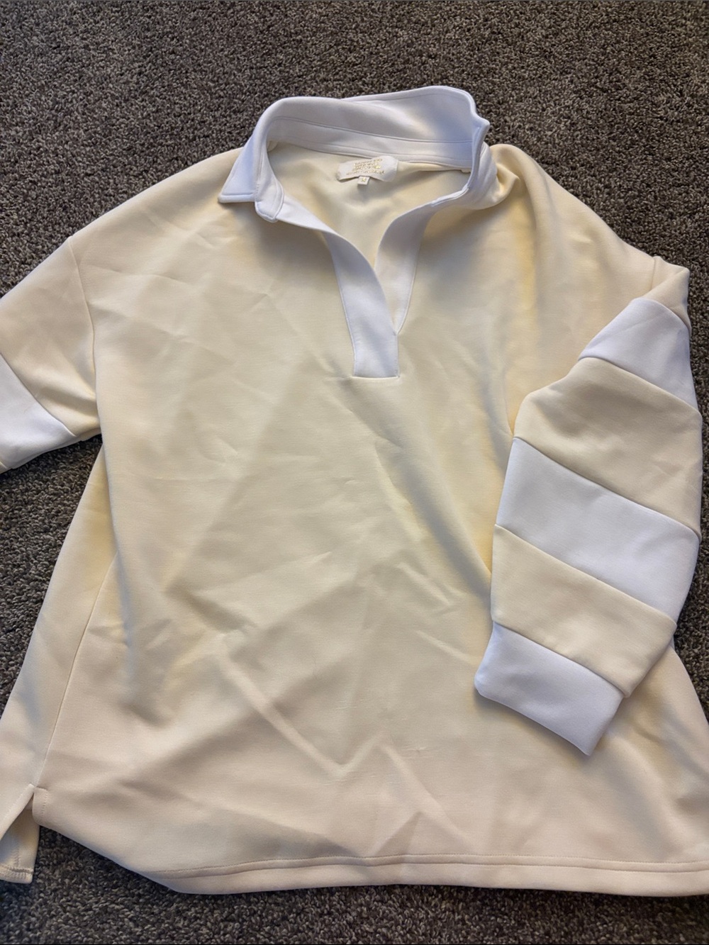 Simply Southern Cream & White Quarter-Zip Pullover Sweatshirt